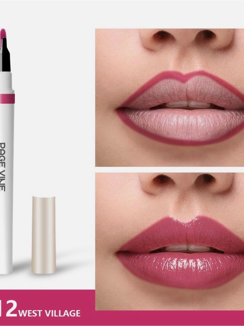 PAGE VINE Calligraphy Lip Stain West Village Gloss Liquid Waterproof 0.03 fl oz